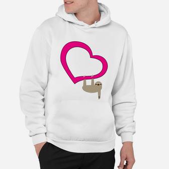 Hanging Sloth Cute Mothers Day Heart Love Gift For Mom Hoodie - Seseable