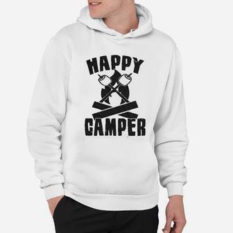 Happy Camper Funny Camping Cool Hiking Graphic Vintage Hoodie - Seseable