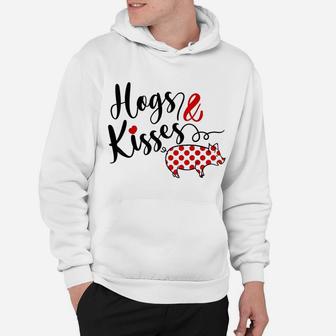 Hogs And Kisses Farm Polka Dots Pig Lover Hoodie - Seseable