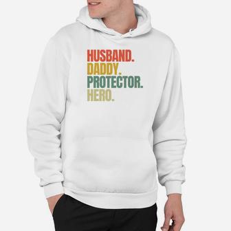Husband Daddy Protector Hero Shirt Fathers Day Gift Dad Son Premium Hoodie - Seseable
