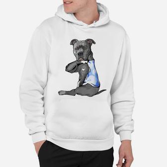 I Love Dad Tattoo Pitbull Dog Dad Tattooed Hoodie - Seseable