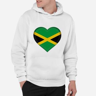 I Love Jamaica Jamaican Flag Heart Hoodie - Seseable