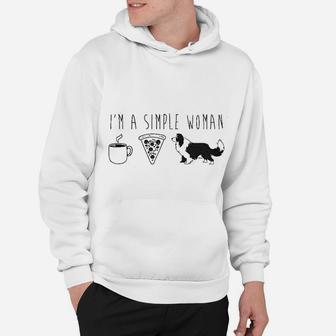Im A Simple Woman Coffee Pizza Dog Hoodie - Seseable