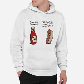 Ketchup And Hotdog Conversation Hoodie - Seseable