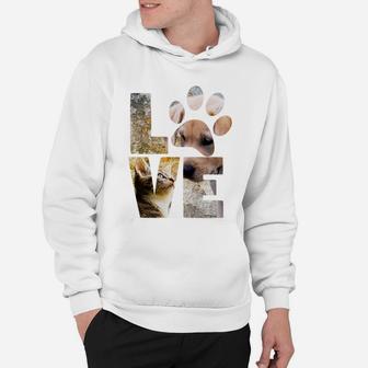 Liebe Pfotenabdruck Hoodie, Tiermotiv Hoodie für Tierfreunde - Seseable