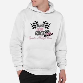 Live Love Race Quarter Midget Cars Shirt Pink Gray Grey Hoodie - Seseable