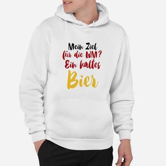 Lustiges Fußball WM Hoodie WM-Ziel: Ein kaltes Bier, Herren, Weiß - Seseable