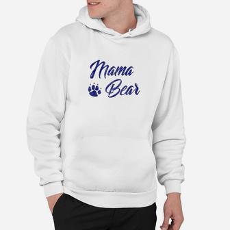 Mama Bear Cute Mothers Day Mom Paw Blue Hoodie - Seseable