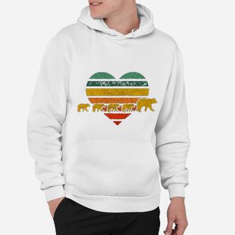 Mama Bear Retro Heart Mothers Day Hoodie - Seseable