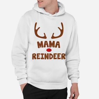 Mama Christmas Reindeer Face Family Costume Hoodie - Seseable