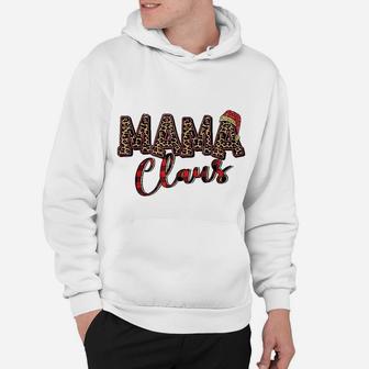 Mama Claus Santa Hat Christmas Leopard Buffalo Plaid Hoodie | Seseable UK