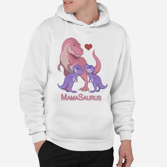 Mamasaurus Trex Mommy Twin Baby Dinosaurs Hoodie - Seseable