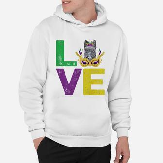 Mardi Gras Fat Tuesday Costume Love Scottish Terrier Funny Gift For Dog Lovers Hoodie - Seseable