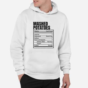 Mashed Potatoes Nutrition Fact Label Thanksgiving Christmas Hoodie - Seseable