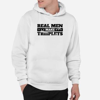 Mens Dad Of Triplets Fathers Day Three Babies Premium Hoodie - Seseable