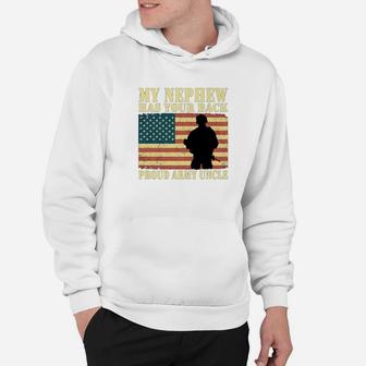 Mens My Nephew Has Your Back Proud Army Uncle Family Gifts Hoodie - Seseable