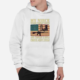 Mens My Niece Wears Combat Boots Proud Army Uncle Us Flag Hoodie - Seseable