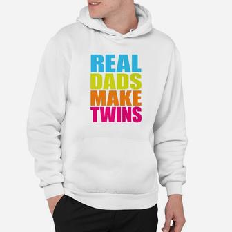 Mens Real Dads Make Twins Fathers Day Twin Children Premium Hoodie - Seseable
