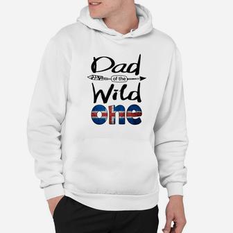 Mens White Icelander Dad Of The Wild One Birthday Iceland Flag Premium Hoodie - Seseable
