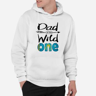 Mens White Kazakh Dad Of The Wild One Birthday Kazakhstan Flag Premium Hoodie - Seseable