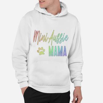 Mini Aussie Mama Rainbow Paw Print Australian Shepherd Mom Hoodie - Seseable