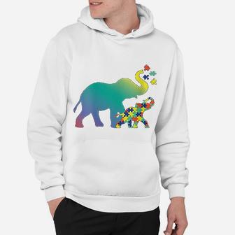 Mom Gift Elephant Puzzle Design Hoodie - Seseable