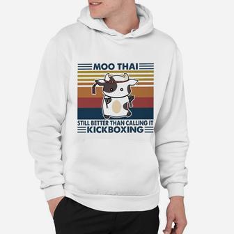 Moo Thai Kickboxing Vintage Hoodie - Seseable