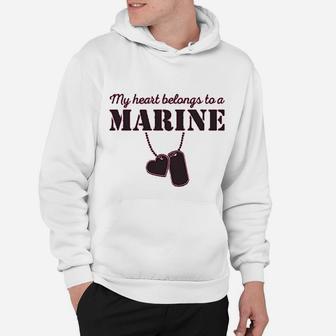 My Heart Belongs To A Marine Hoodie - Seseable