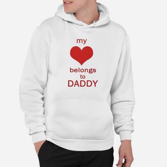 My Heart Belongs To Daddy White Puppy Dog Hoodie - Seseable
