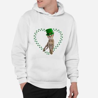 Ocicat Heart Paw Leprechaun Hat Irish St Patricks Day Gift For Cat Lovers Hoodie - Seseable