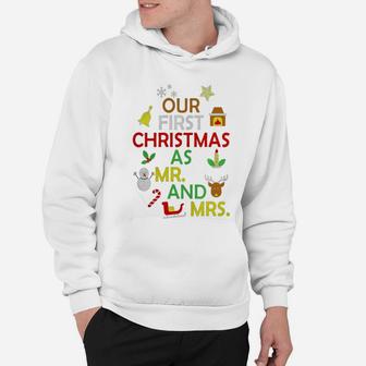 Our First Christmas As Mr And Mrs T-shirt Newly Wed Marriag Hoodie - Seseable