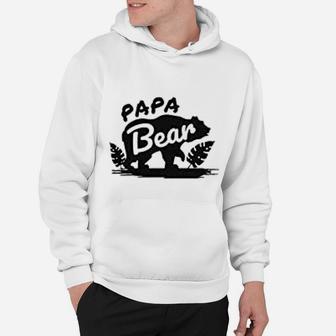 Papa Bear Father Baby Best Dad Green Tree Silhouette Hoodie - Seseable