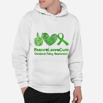 Peace Love Cure Cerebral Palsy Cp Support Green Gift Hoodie - Seseable