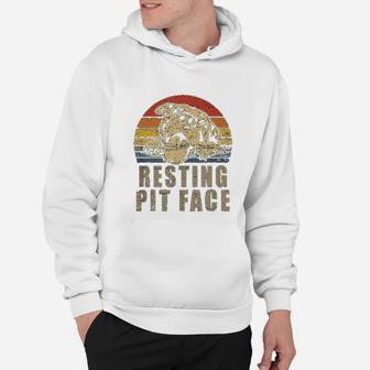 Pitbull Love I Love My Pit Retro Vintage Resting Pit Face Hoodie - Seseable