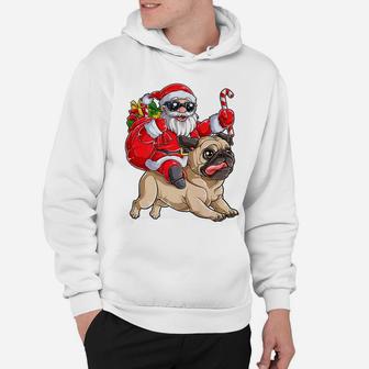 Pug Christmas Santa Claus Riding Pugmas Dog Xmas Boys Hoodie - Seseable