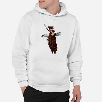 Pug Dog Pirate Riding Eagle Bird Funny Hoodie - Seseable