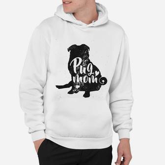 Pug Mom Funny Gift For Dog Mom Pet Owner Lover Vintage Graphic Hoodie - Seseable