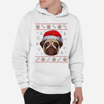Pug Ugly Christmas Pugly Santa Hat Gifts Men Women Hoodie - Seseable