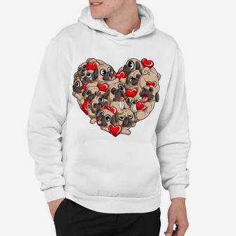 Pug Valentines Day Heart Dog Lover Boys Men Love Gifts Hoodie - Seseable