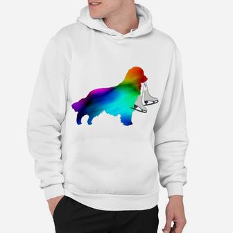 Rainbow Dog With Figure Skates For Ice Skaters Hoodie - Seseable
