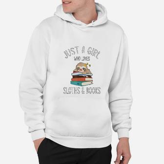 Reading Books Bookworm Sloth Lovers Hoodie - Seseable