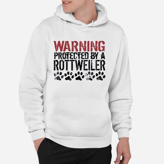 Really Awesome Warning Protected By A Rottweiler Funny Baby Onesie Hoodie - Seseable