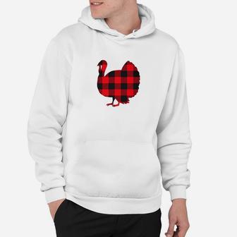 Red Buffalo Plaid Turkey Thanksgiving Matching Family Hoodie - Seseable