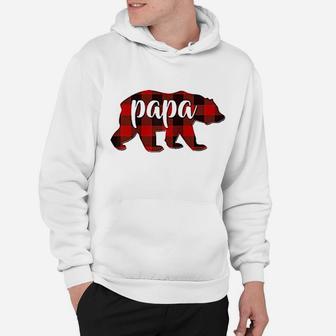 Red Plaid Papa Buffalo Matching Family Dad Pajama Christmas Hoodie - Seseable
