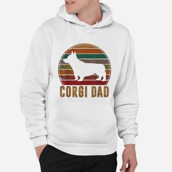Retro Corgi Dad Gift Dog Owner Pet Welsh Corgi Father Hoodie - Seseable