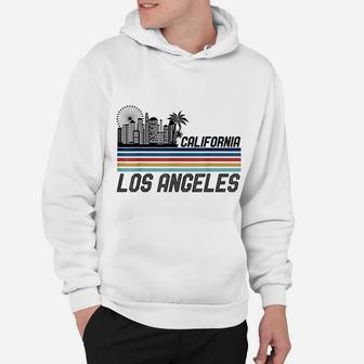 Retro Los Angeles Skyline Vintage 70s Los Angeles Hoodie - Seseable