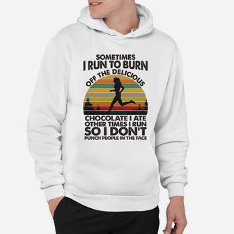 Running So I Dont Punch People In The Face Funny Hoodie - Seseable