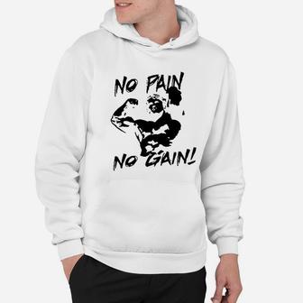 S Gym No Pain No Gain Workout Bodybuilding Hoodie - Seseable