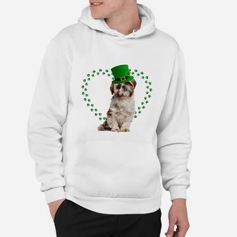 Shih Tzu Heart Paw Leprechaun Hat Irish St Patricks Day Gift For Dog Lovers Hoodie - Seseable