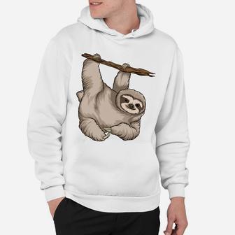 Sloth Cartoon Funny Pose Design For Sloth Lovers Hoodie - Seseable